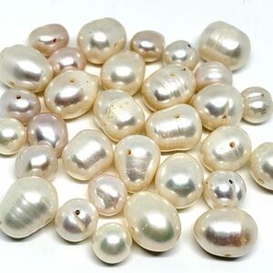 Vintage / Antique Natural Mixed Large Freshwater Pearls Bead Jewelry Lot .99 Oz